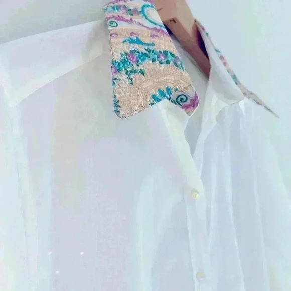 DOLCE & GABBANA Women’s White Floral Jacquard Cotton Long Sleeves  Blouse - Picture 4 of 11